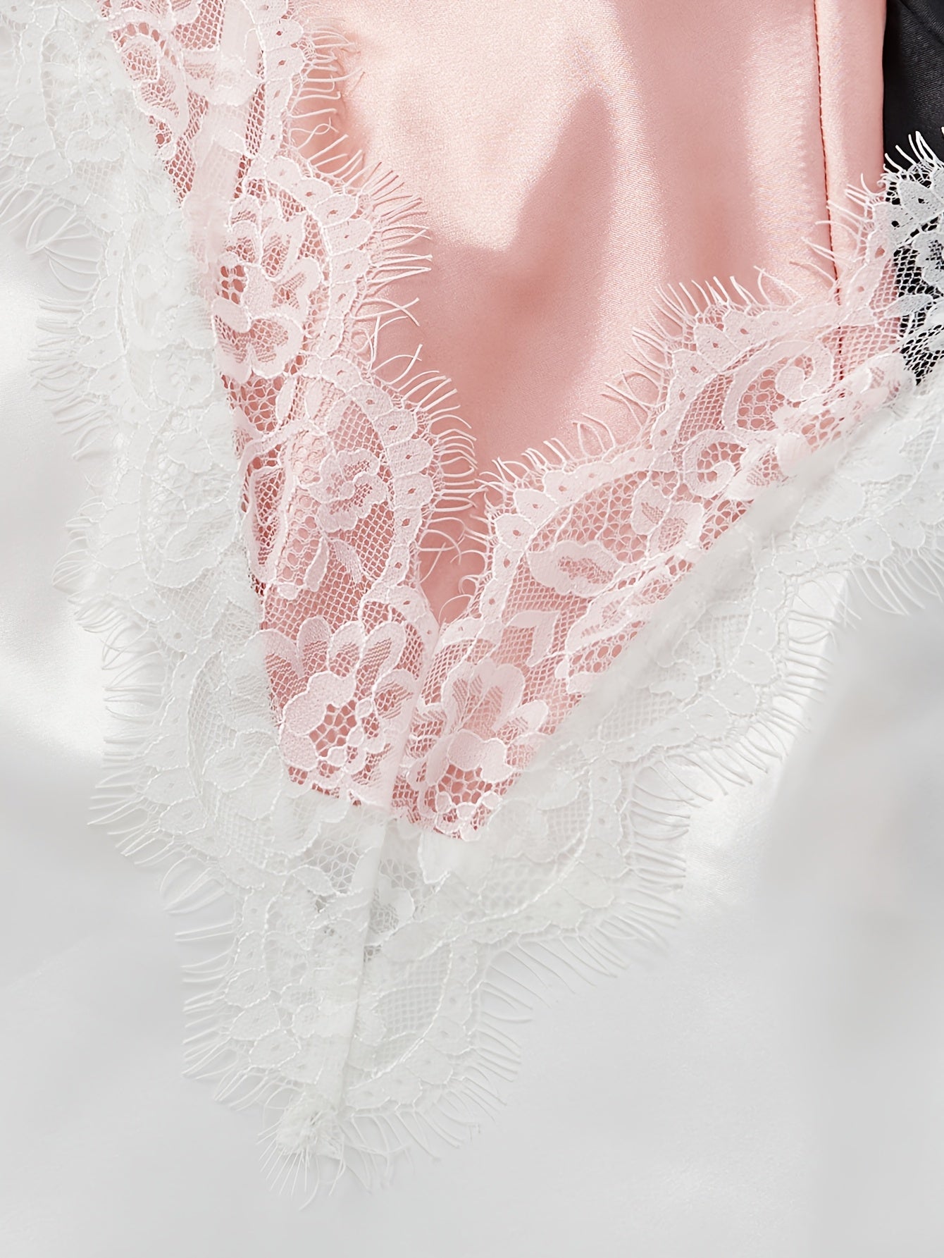 Women’s Satin Camisole Nightwear Set – Pack of 3 with Lace Detail (White, Pink & Black)