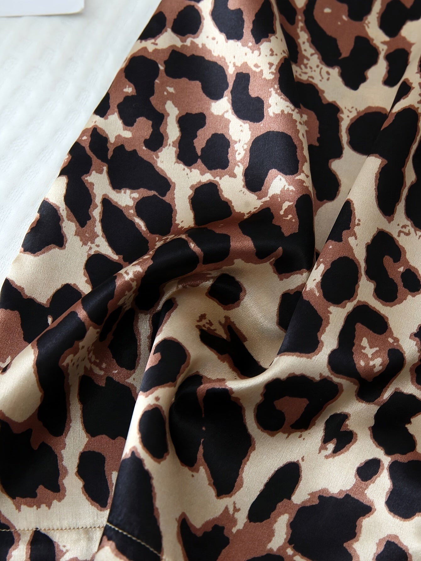 Women’s Premium Satin Night Suit Set – Pack of 3 (Leopard, Light Pink & Nude Pink)